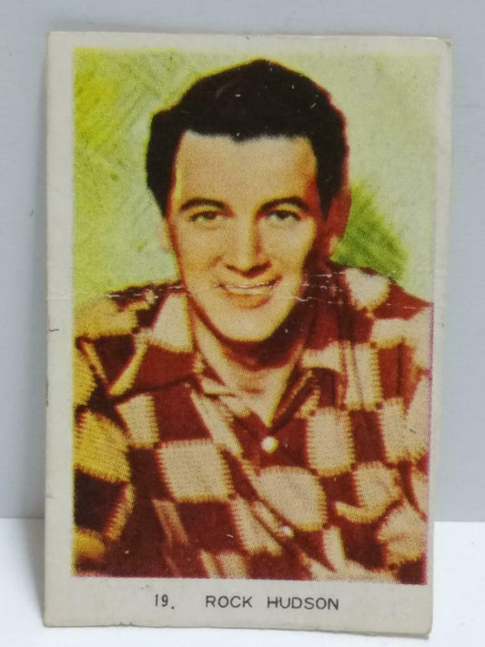 Vintage Actor Rock Hudson Colour Mini Photo Trading Card F/S (A2317)