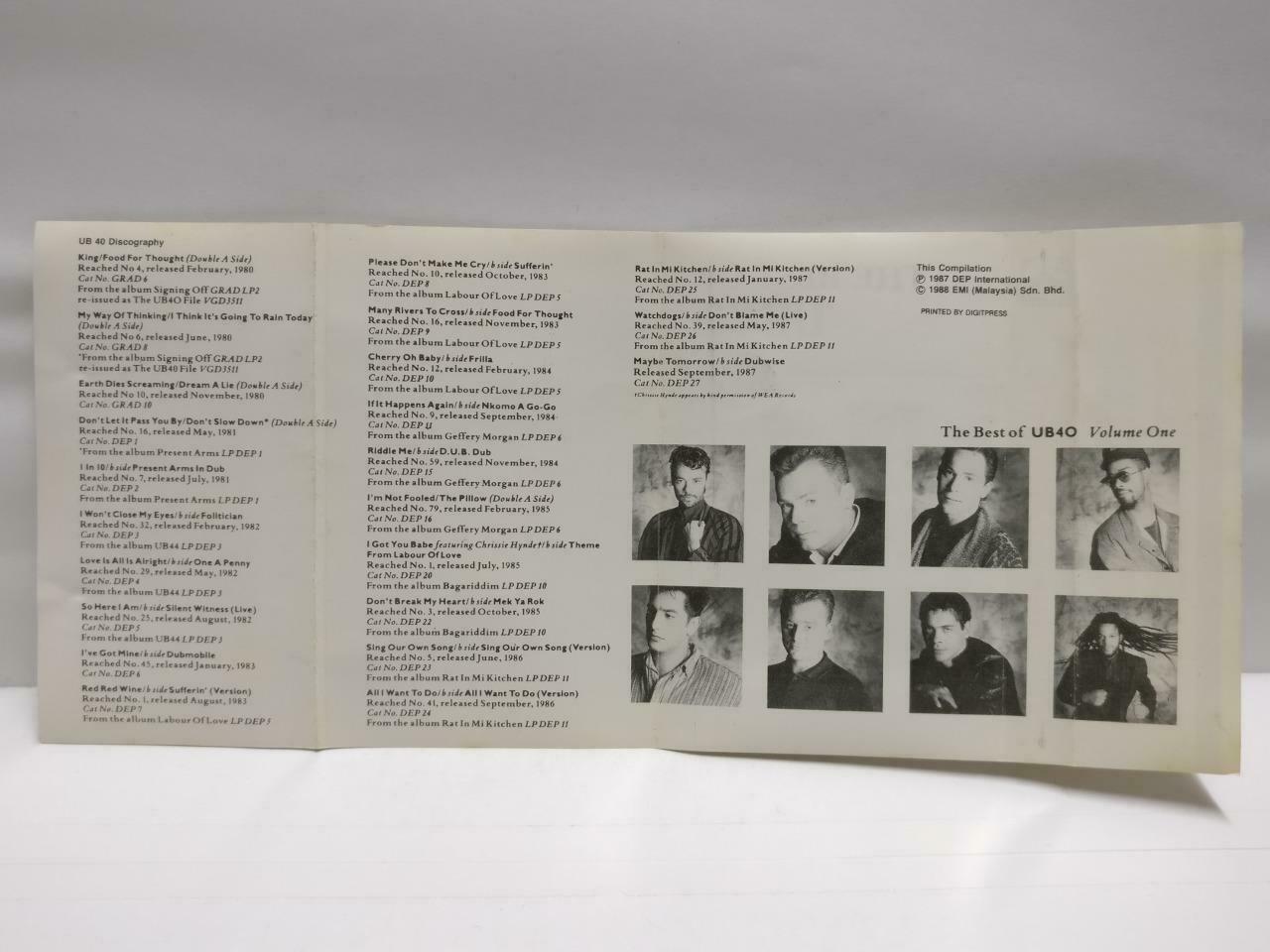 The Best Of UB40 Red Red Wine 1988 Mega Rare Malaysia English Cassette CT508