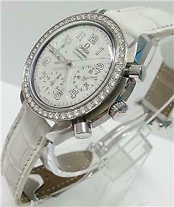 Authentic Omega Speedmaster Chronograph Automatic Watch Diamonds Bezel MOP