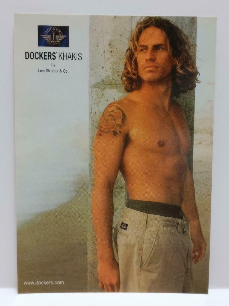 LUCKYPIGEON888 Dockers' Khakis Sexy Man Beefcake Singapore Ad Postcard (E0203)