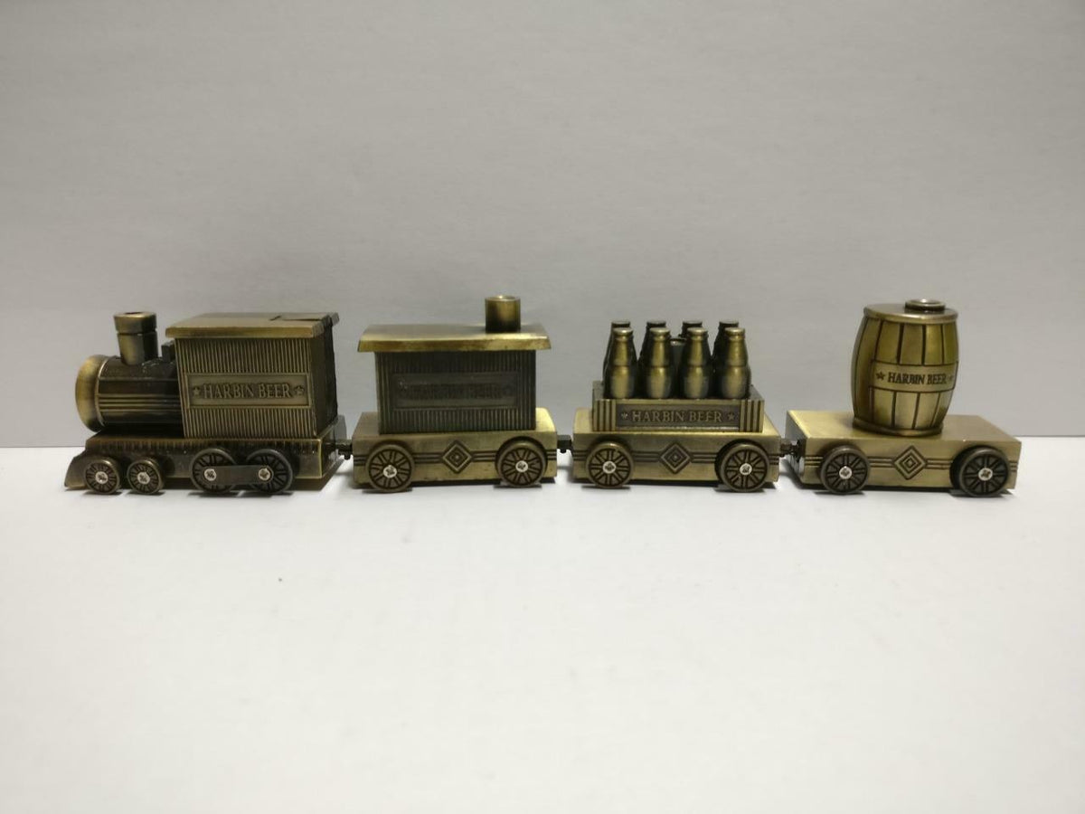 Unused Vintage China Harbin Beer Small Metal Train Set Display Box F/S (A2161)*3