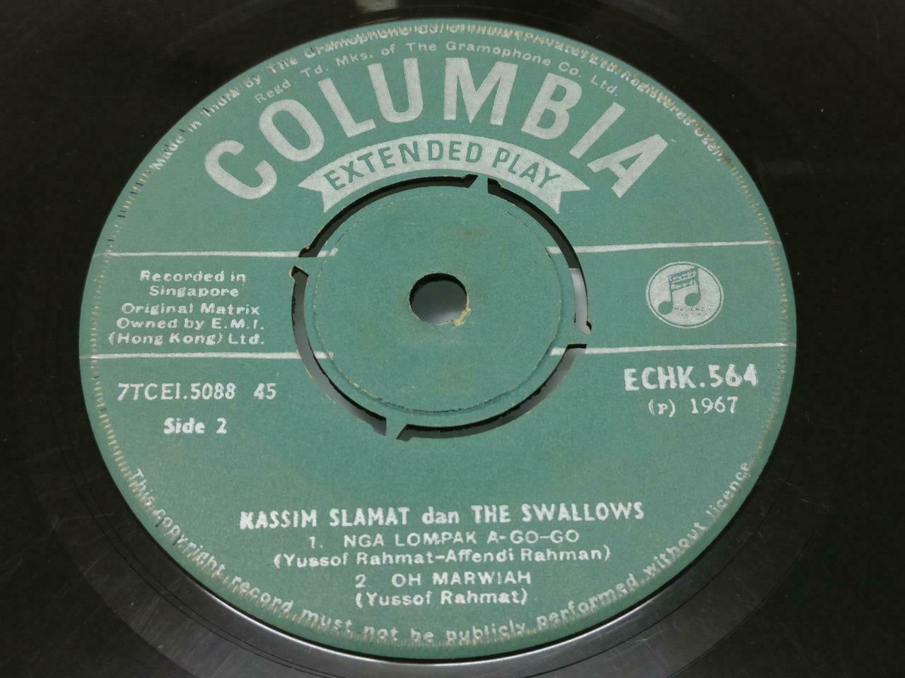 Malay Kassim Slamat & The Swallows Rare Psych Garage 45RPM Singapore EP 7" EP385