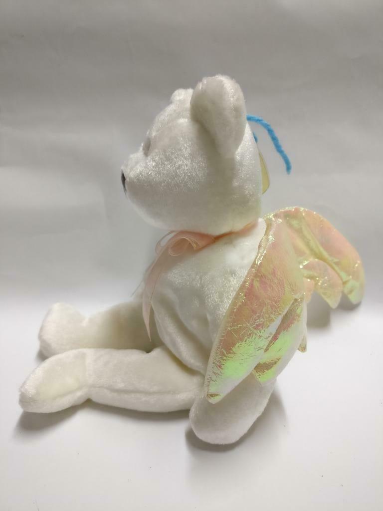 Vintage Ty Beanie Babies Halo White Angel Bear 1998 KR Plush Soft Toy (PTY114)