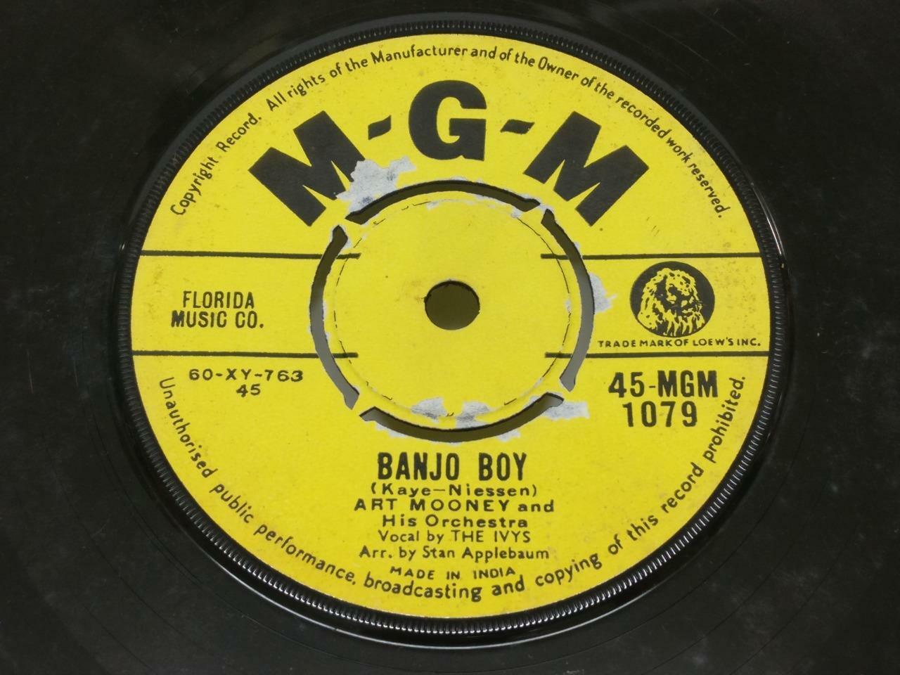 Art Mooney & His Orchestra Banjo Boy Rare MGM India 7" EP  (EP004)