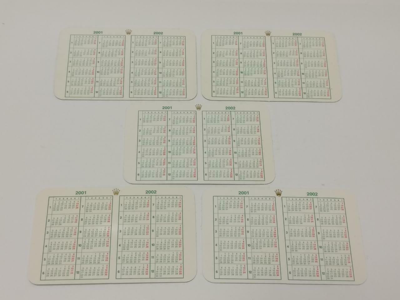 Vintage Rolex 2001 To 2002 Calendar Card x10 F/S (A2423)