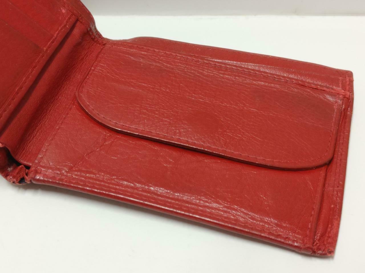 Vintage Rolex Red Leather Bi-Fold Wallet 60.02.55 F/S (A2430)