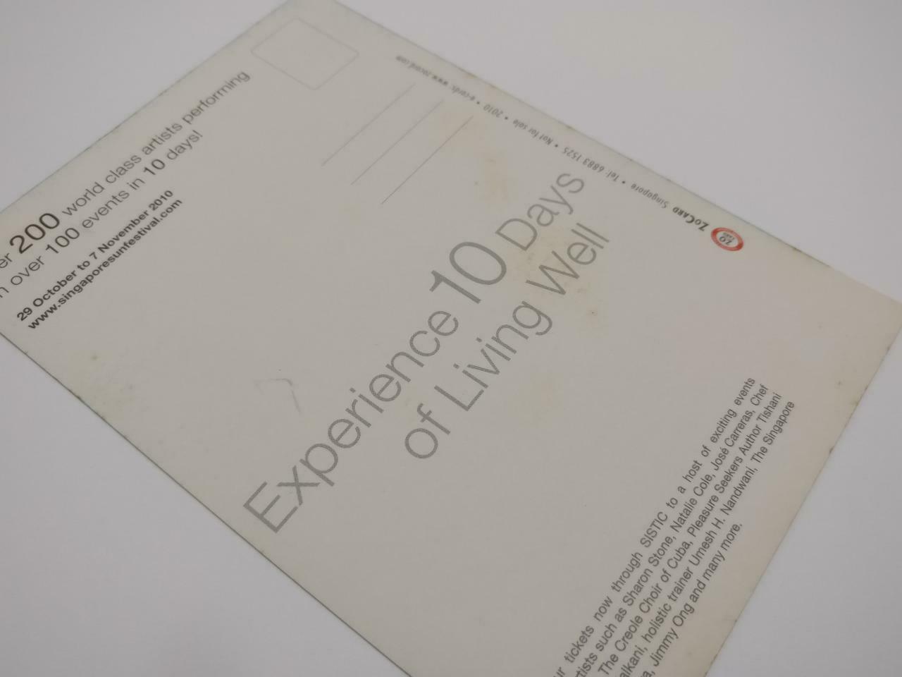LUCKYPIGEON888 UBS Singapore Sun Festival 2010 Carp Fish Flag Postcard (E0058)
