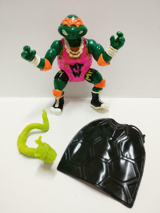 Vintage '91 Teenage Mutant Ninja Turtles Toy Figure Shell Slammin' Mike (A1339a)