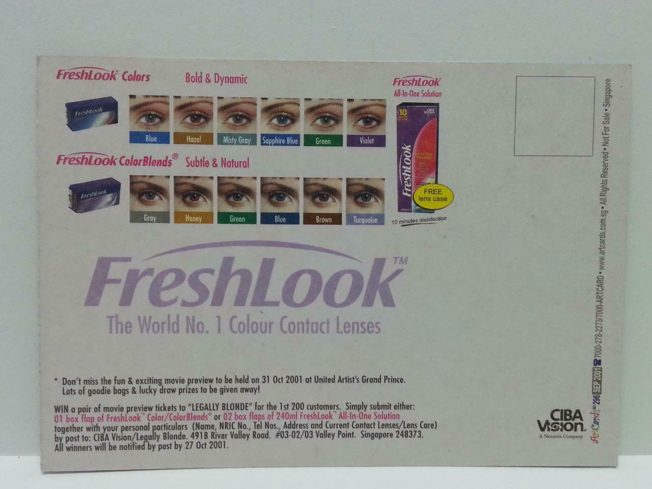 Legally Blonde 2001 Reese Witherspoon Movie Poster On Singapore Postcard (AC027)