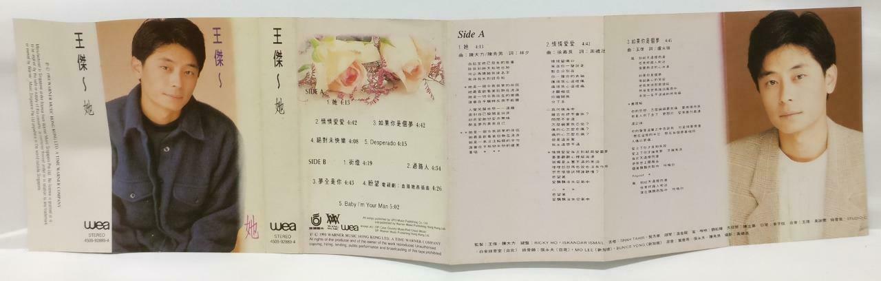 Taiwan Dave Wang Jie 王杰 王傑 她 1993 Mega Rare Singapore Chinese Cassette (CT375)