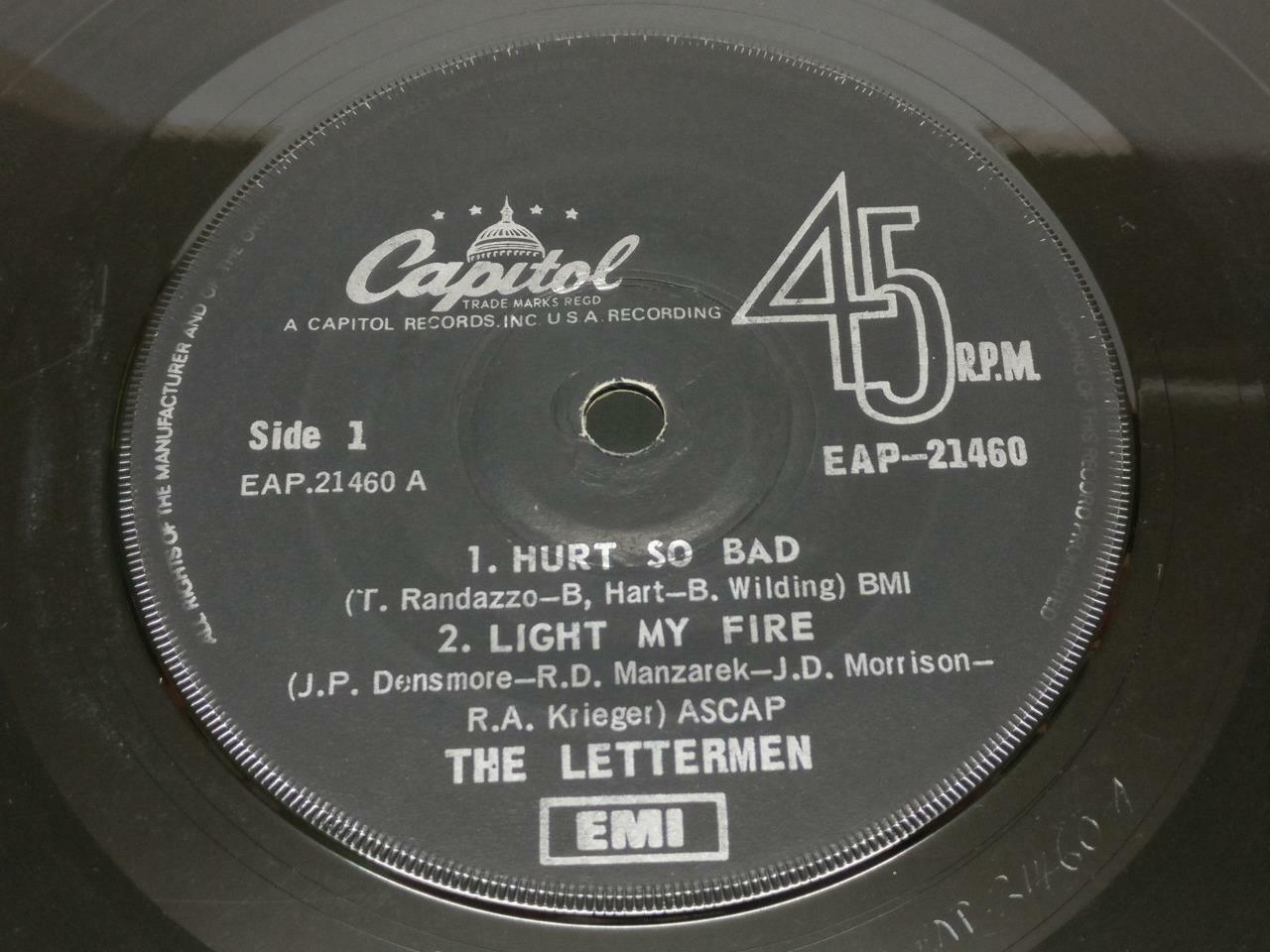 The Lettermen Hurt So Bad Rare Capitol EMI Singapore 7" EP (EP025)