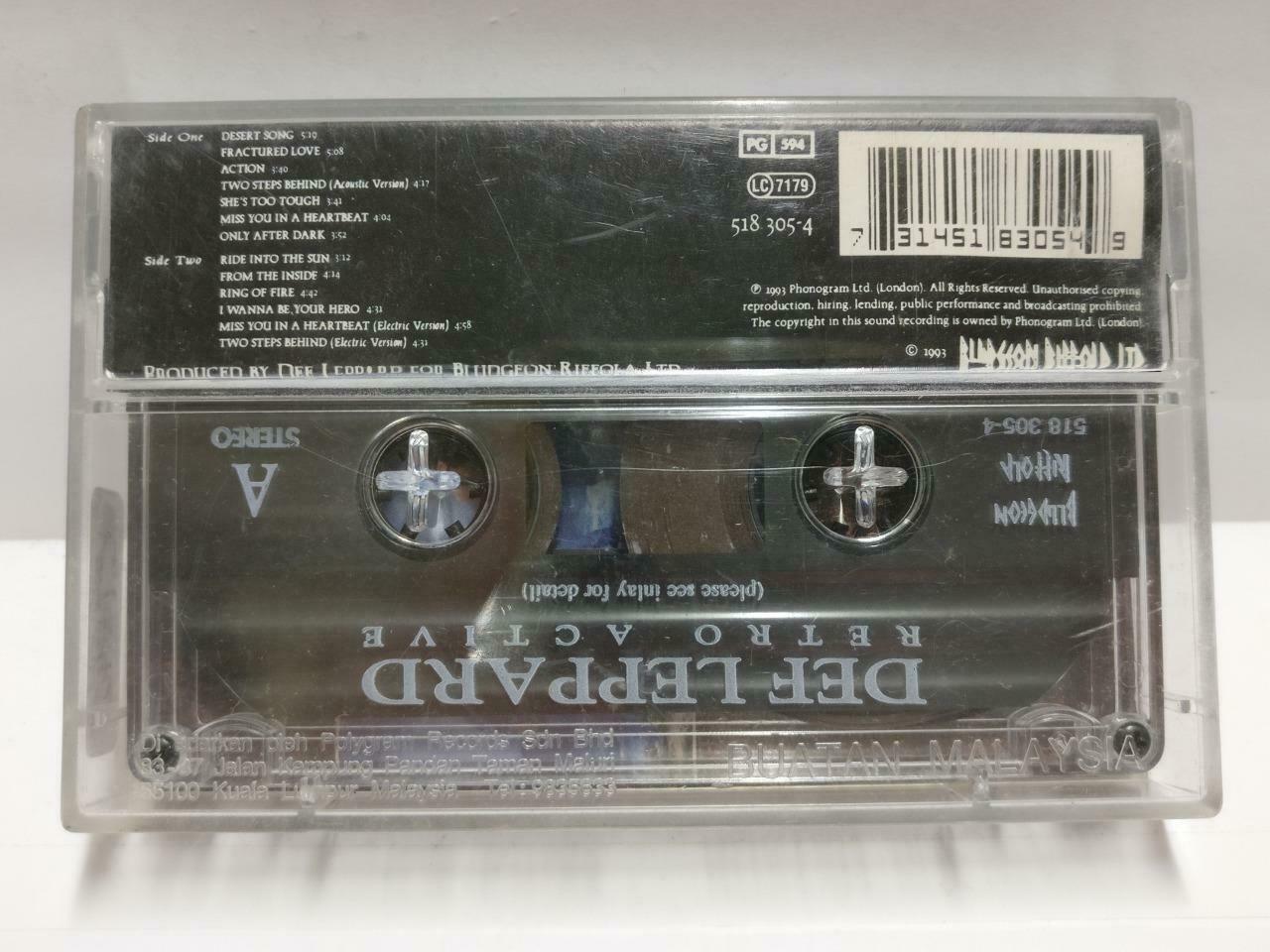 Def Leppard Retro Active 1993 Mega Rare Malaysia English Cassette CT542