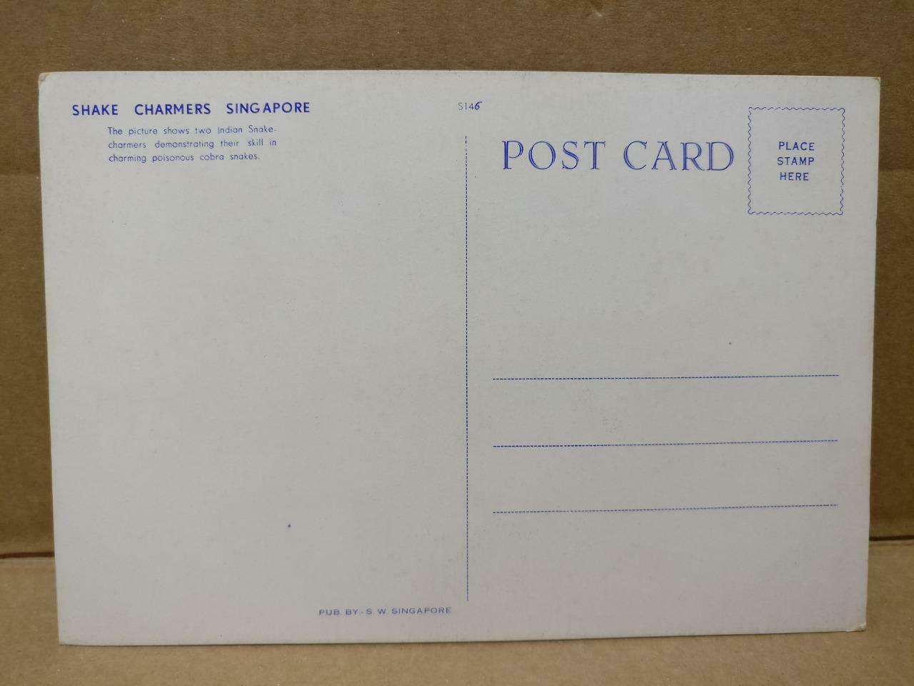 LUCKYPIGEON Snake Charmers Cobra Snakes Indian Men Singapore Postcard (C1968)