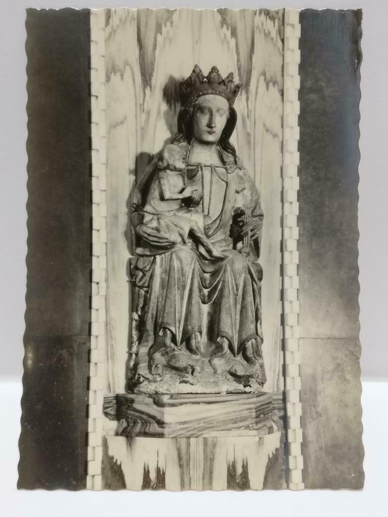 Vintage Statue Of Our Lady Of Westminster Cathedral London B&W Postcard (P556)