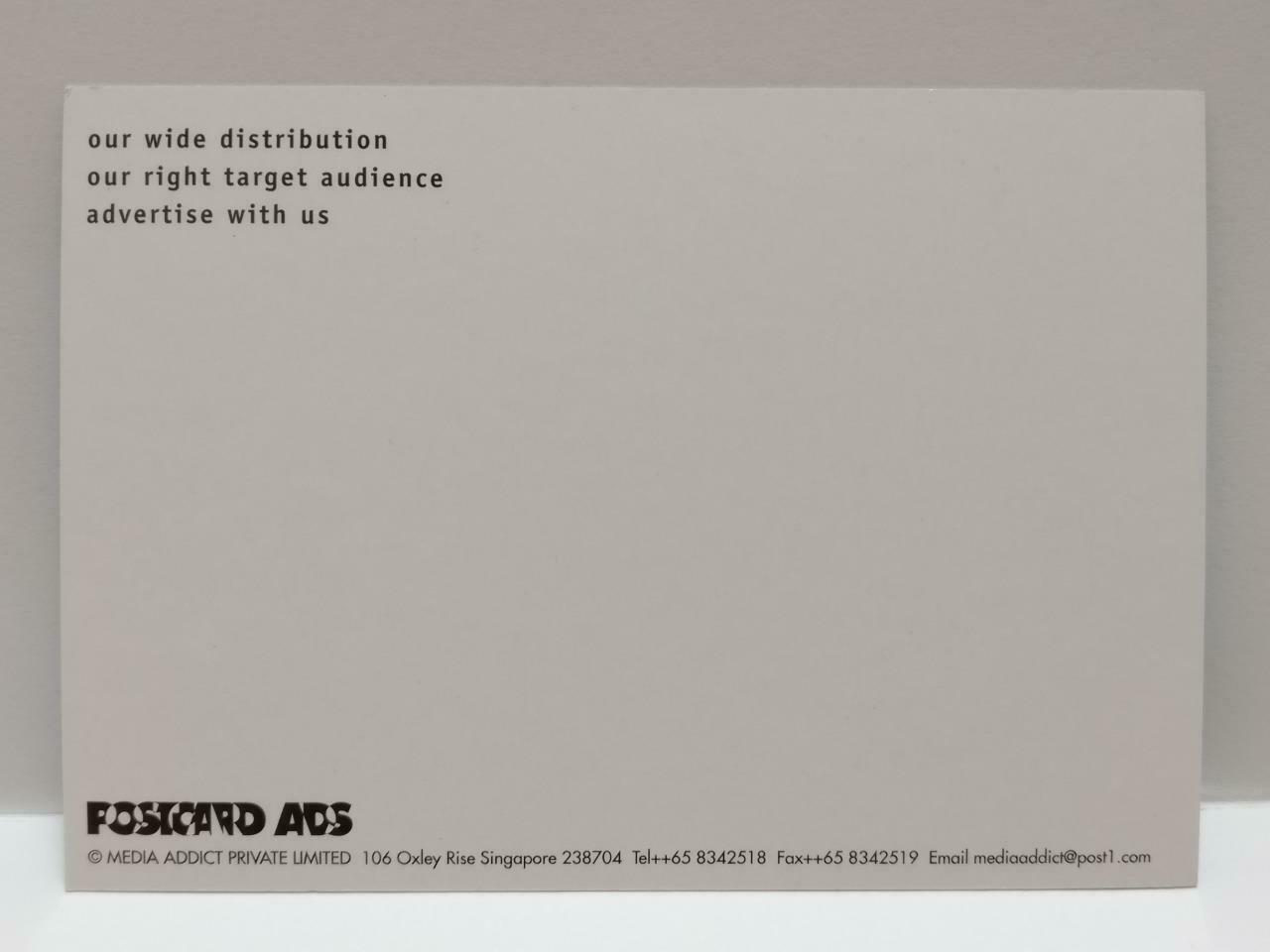 LUCKYPIGEON888 Yellow Banana Fruit Blue Singapore Media Advert Postcard (E0155)
