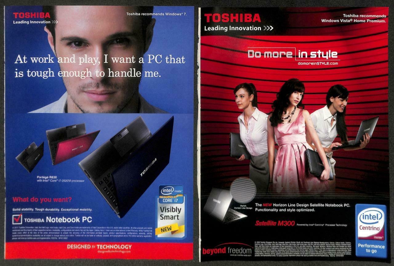 Vintage Toshiba Laptops Notebook PC Magazine Advertisement Print Ad x 11 (P895)