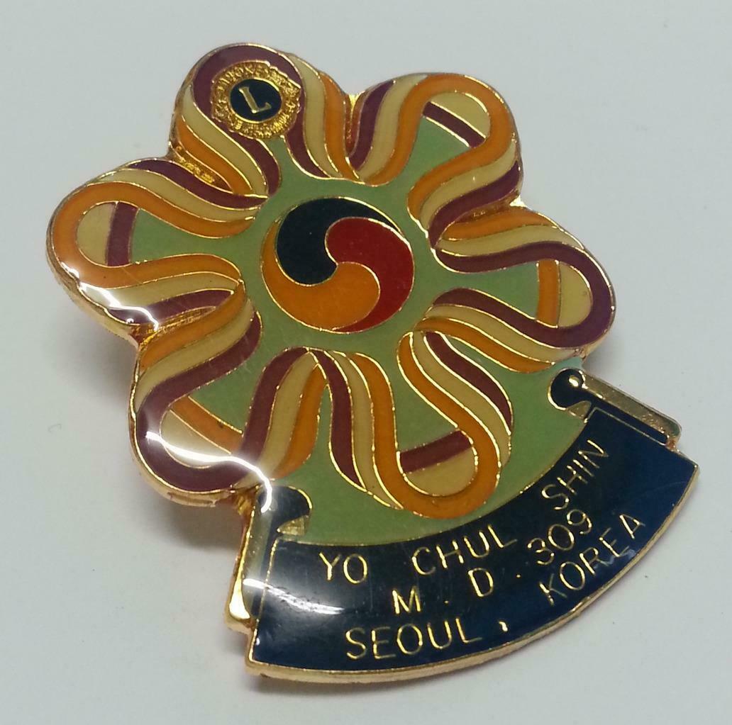 Rare Vintage Korea Lions International Name Tag Pin Badge F/S (B099)