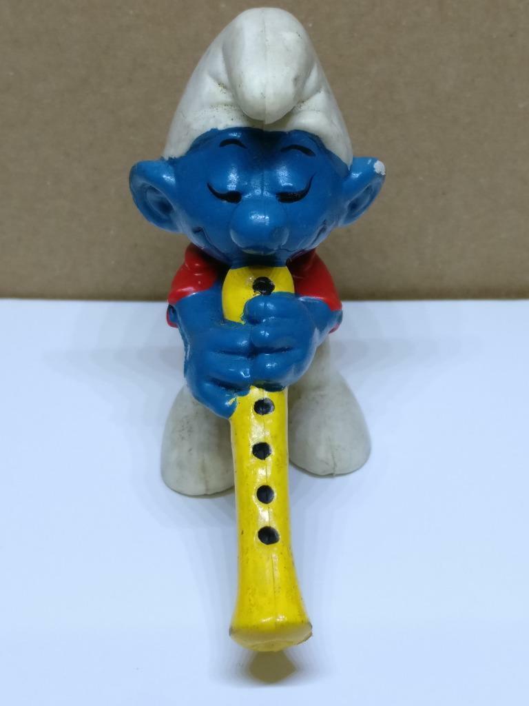 Vintage The Smurfs Musical Instrument Flute Figurine Hong Kong x1 Piece (A1774)