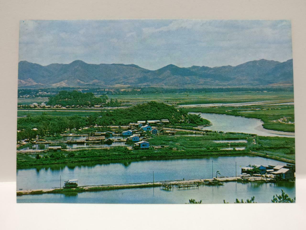 Vintage The Shumchun River Viewed From A Hill At Lukmachow 深州河 Postcard (P833)