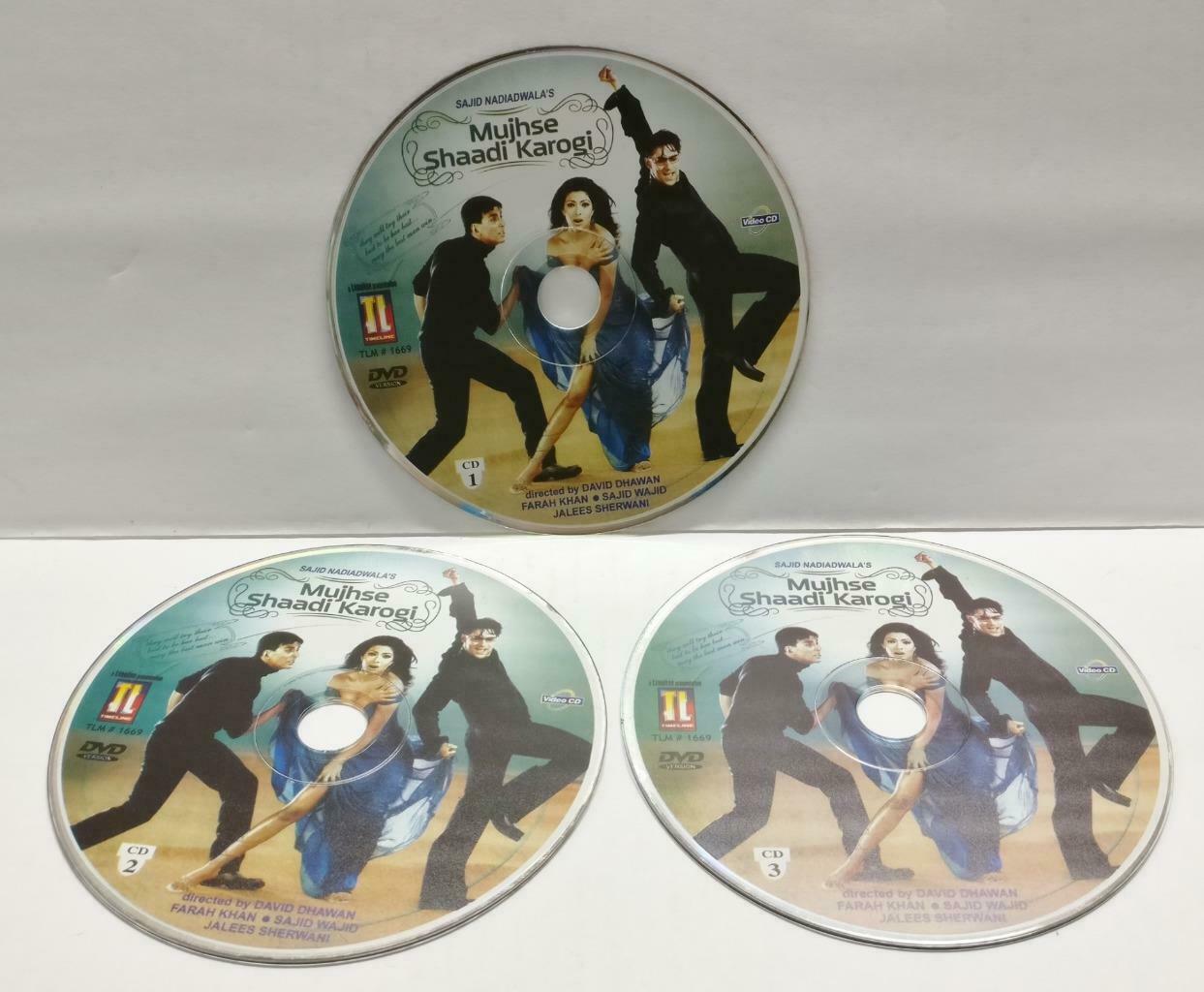 India Bollywood Hindi Movie Mujhse Shaadi Karogi Salman Khan 3x VCD Video CD1003