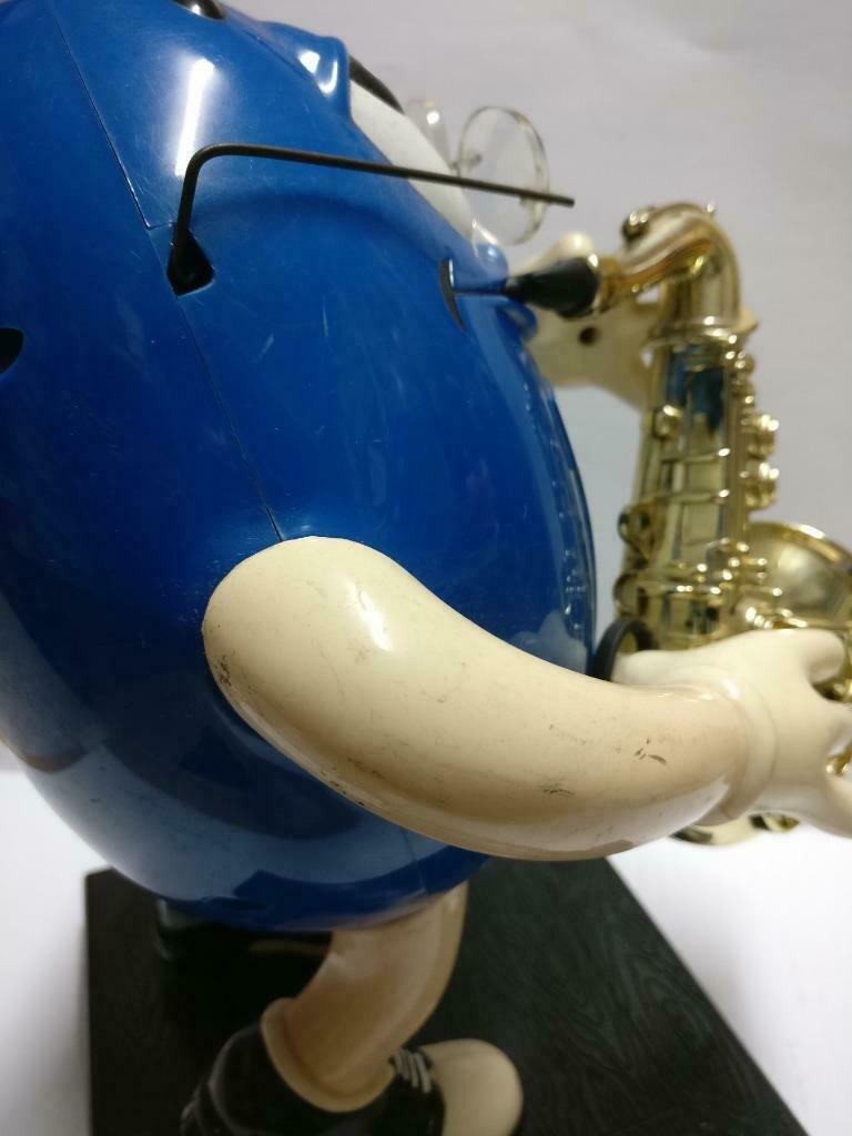 M&M's M&M Chocolate Blue Glasses Saxophone Candy Dispenser No Box  (A2183) *5