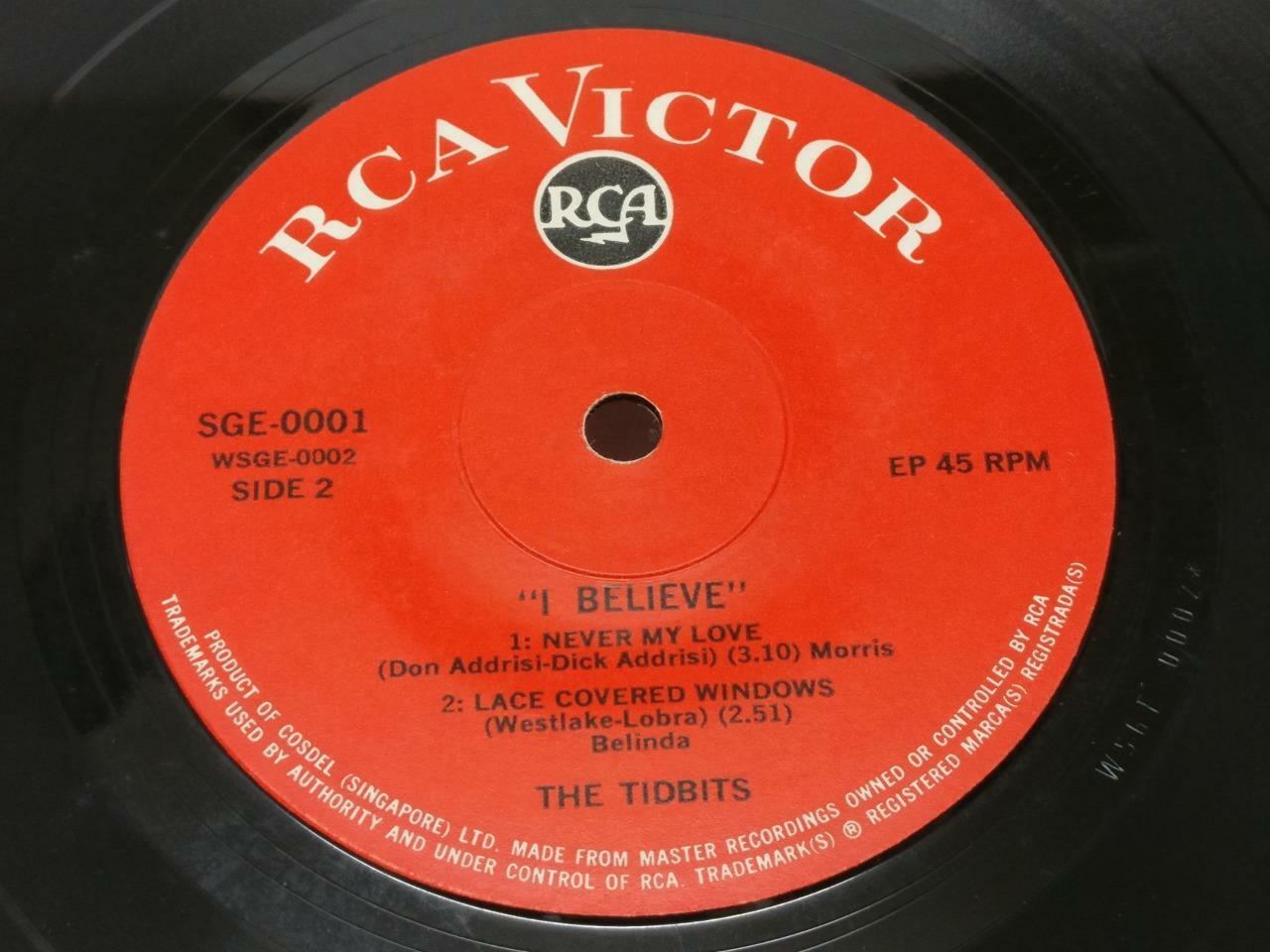 Rare Singapore Teen Girl The Tidbits I Believe G/F Cosdel English 7" (EP210)