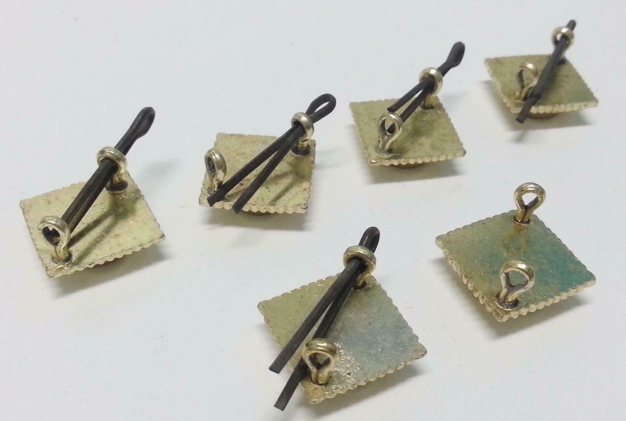 Rare Vintage 70s Singapore Army Uniform Gold Tone Buttons x 6 Pin Badge (B204)