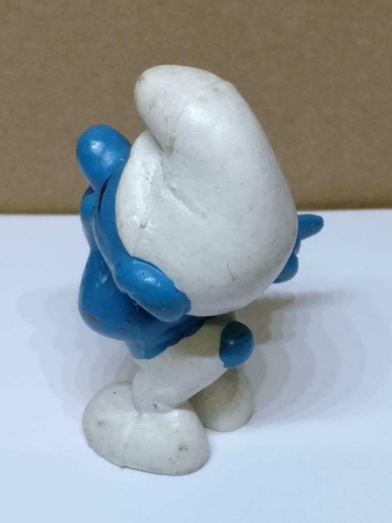 Vintage The Smurfs Laughing Smurf Miniature Figurine 1970Peyo Hong Kong x1 A1778