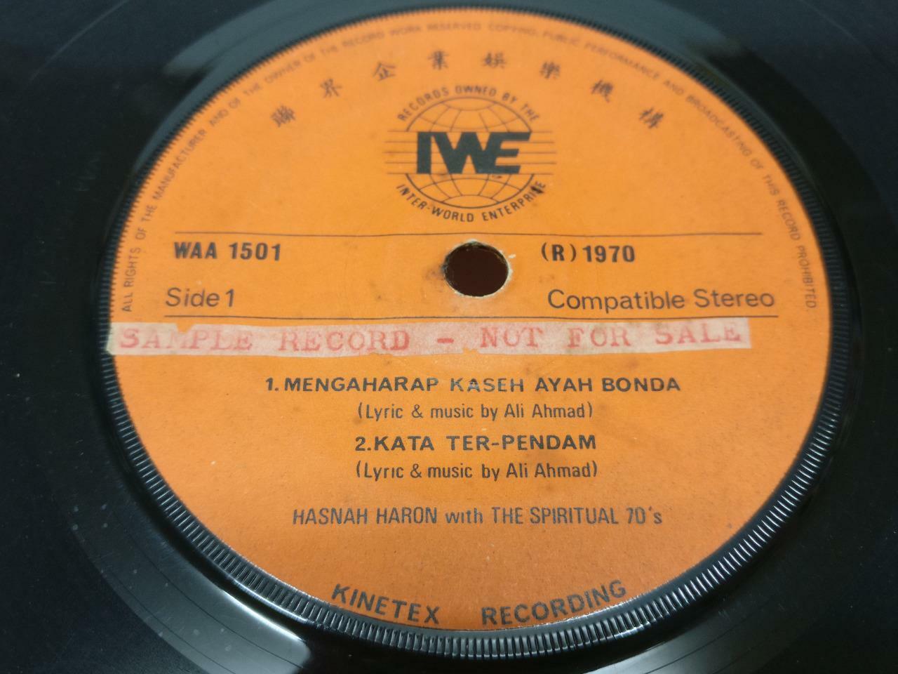 Malay Hasnah Haron & The Spiritual Band Psych Garage Rare Singapore EP 7" EP400