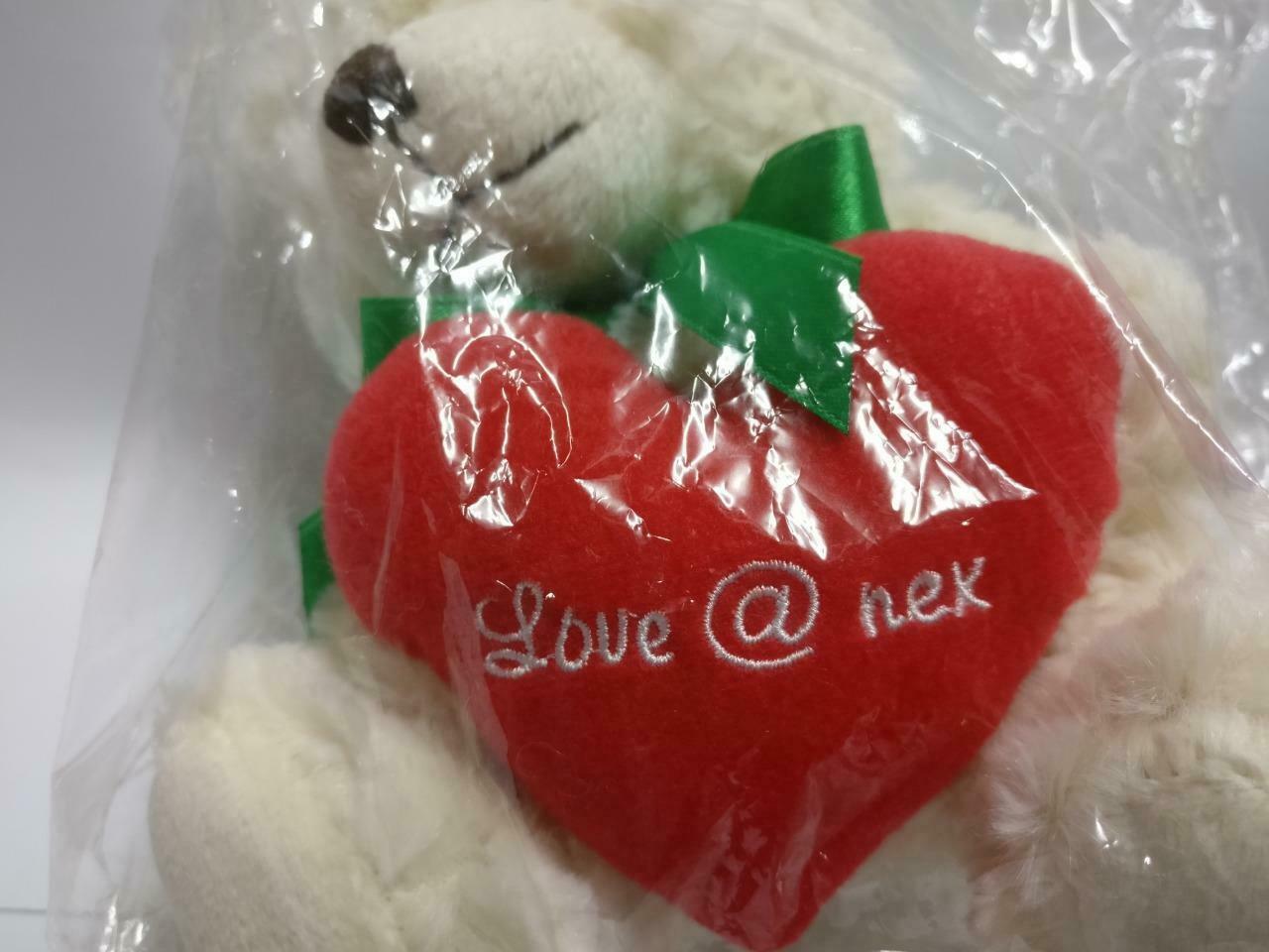 Valentine White Teddy Bear Love Heart Stuffed Animal 7" Plush Toy F/S (PTY025)