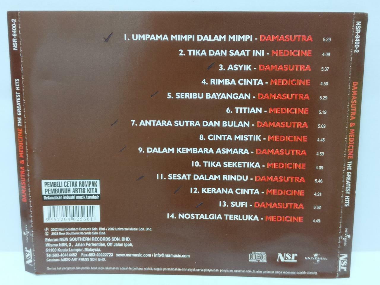 Rare Malay Damasutra & Medicine The Greatest Hits 2002 Malaysia Melayu CD (CD713)