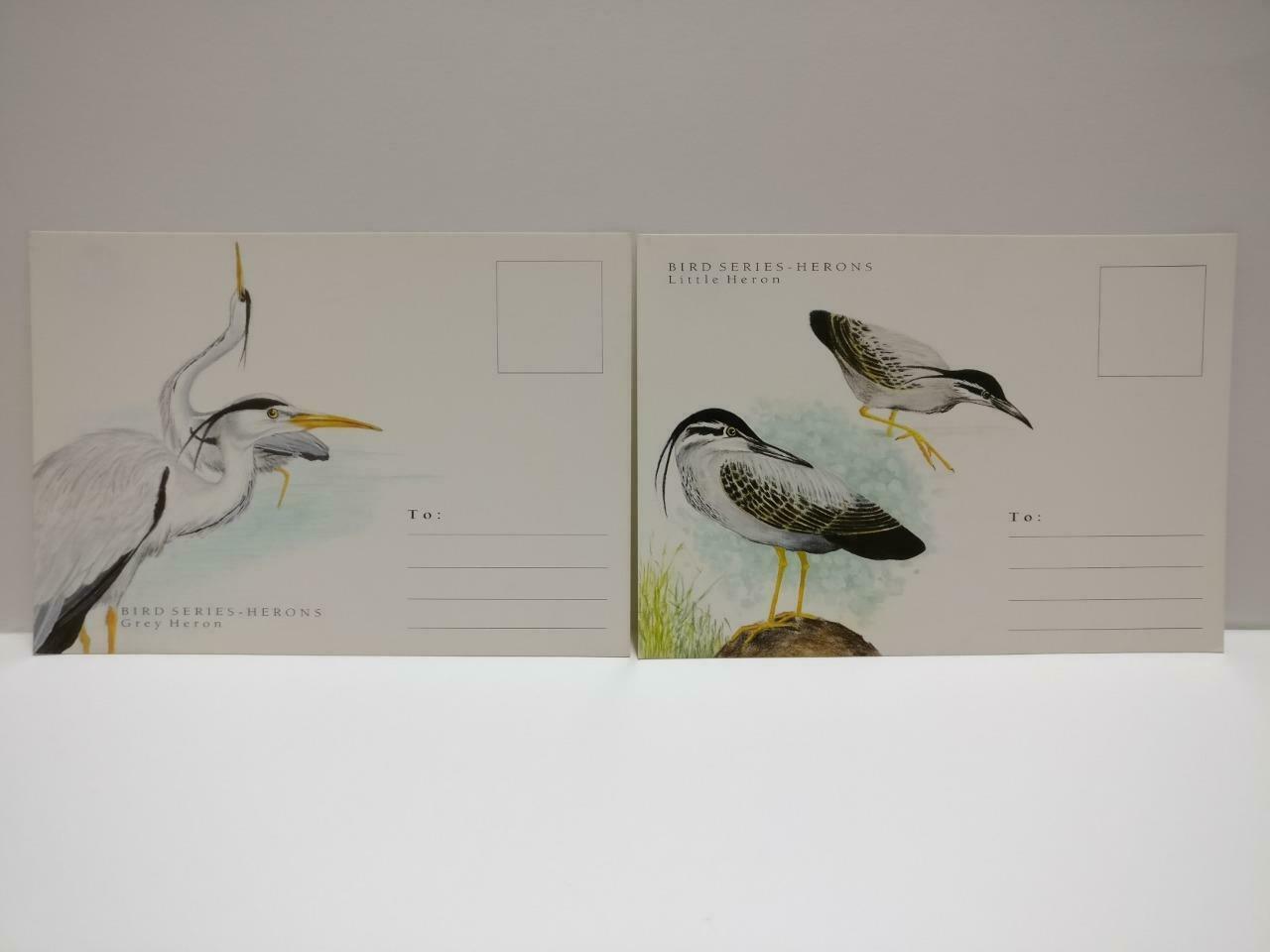 LUCKYPIGEON888 Singapore Philatelic Herons Bird Art Postcard Set Of 4 (E0493)