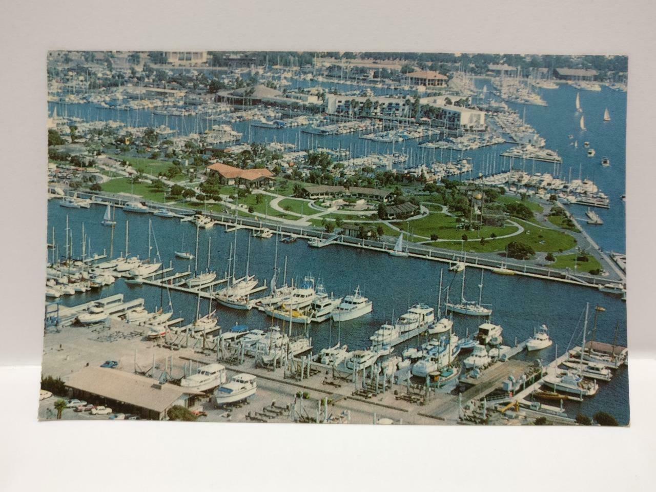 VTG Marina Del Rey Aerial View California Boats Yachts Color USA Postcard (P614)