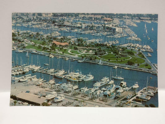 VTG Marina Del Rey Aerial View California Boats Yachts Color USA Postcard (P614)