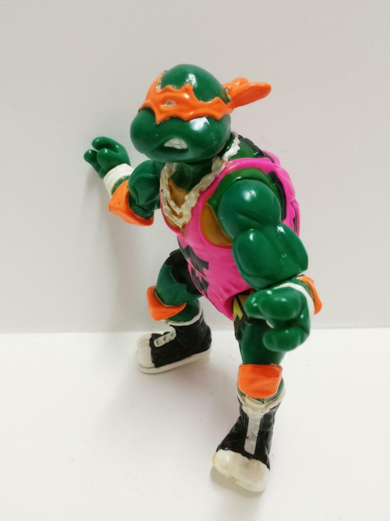 Vintage '91 Teenage Mutant Ninja Turtles Toy Figure Shell Slammin' Mike (A1339a)