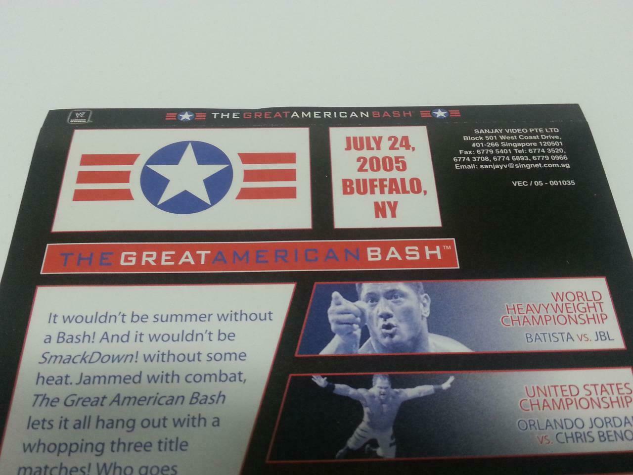 WWE WWF Wrestling The Great American Bash 2005 Singapore Only 4x VCD OOP (A826)