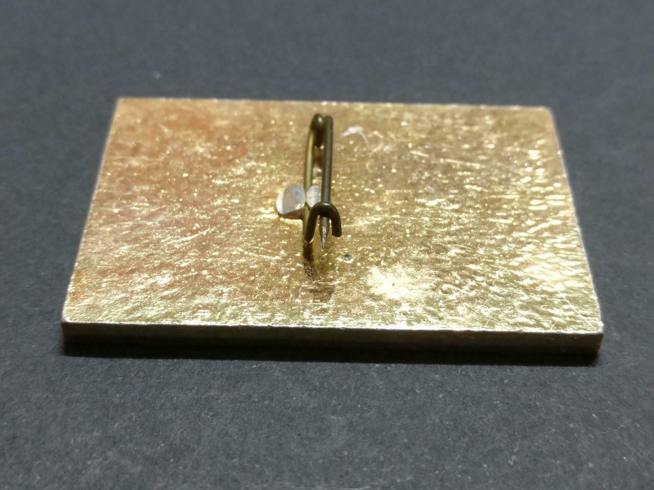 Vintage USSR Soviet Russian 1979 Football Rectangle Metal Pin Badge F/S B900