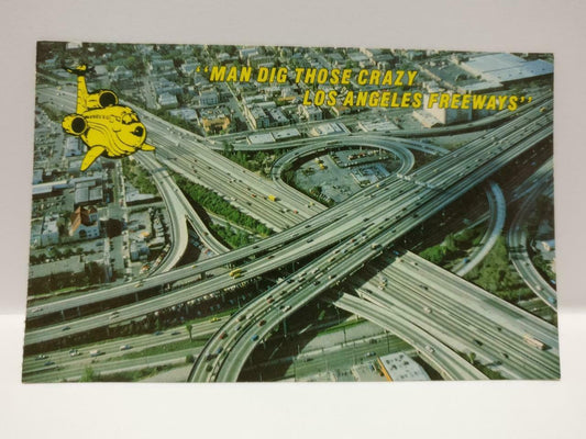 Vintage Spectacular Aerial View Freeway Interchanges LA Color USA Postcard P611