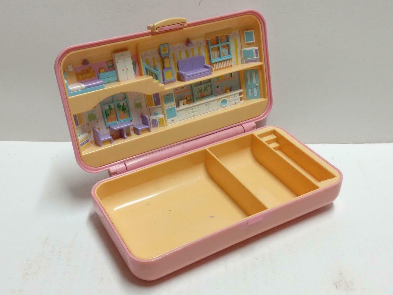 Vintage Polly Pocket 1990 Bluebird Rectangle Pink Compact Only (FTY074)