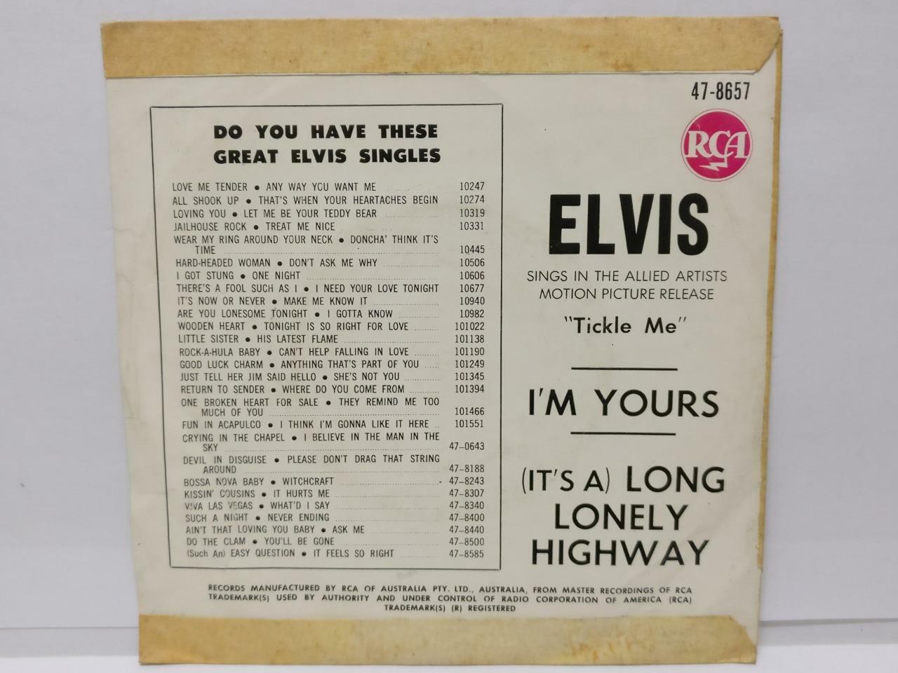 Elvis Presley I'm Yours RCA Australia 7" English EP (EP064)