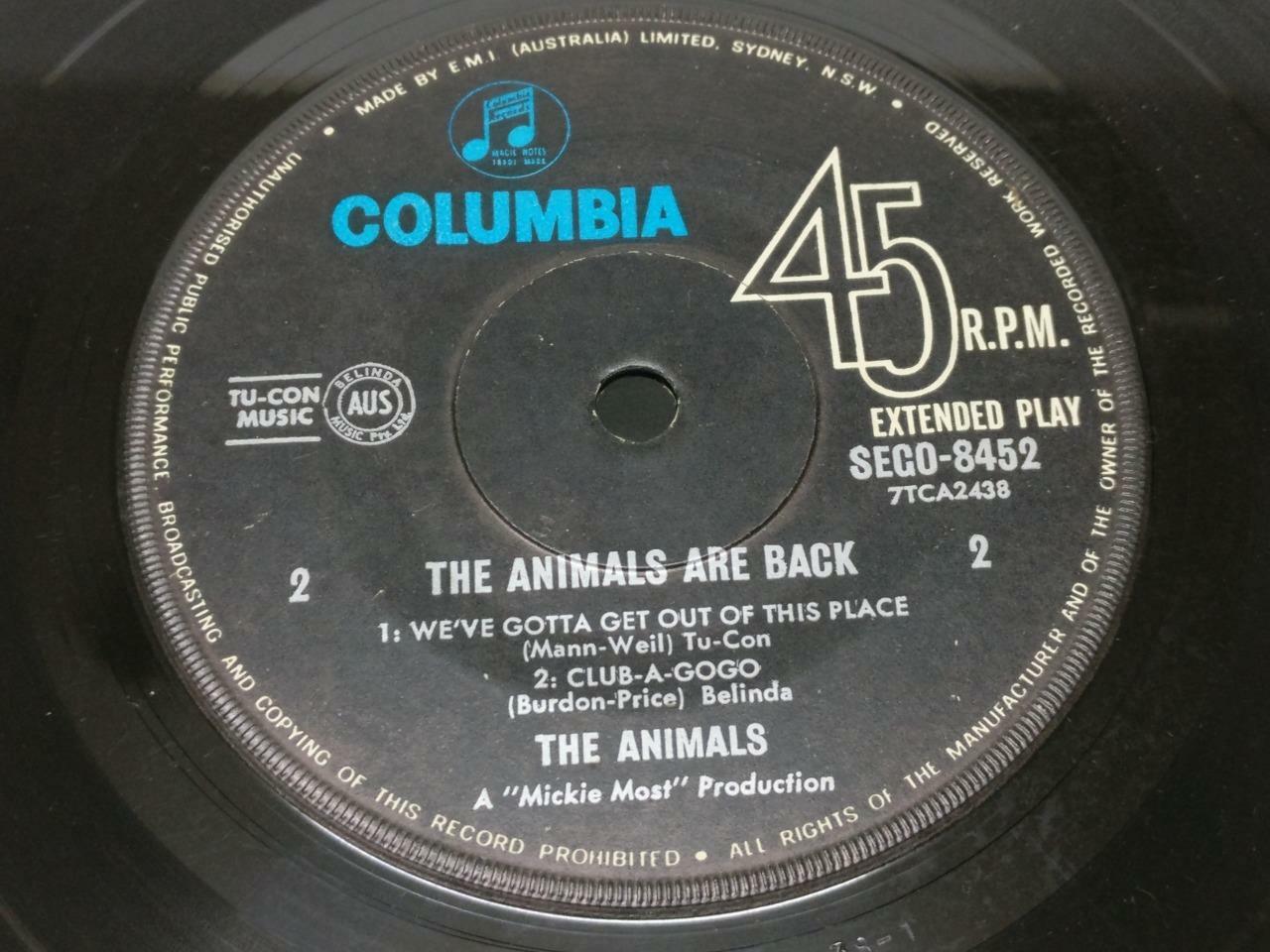 The Animals Bring It On Home To Me Australia 7" English EP (EP057)