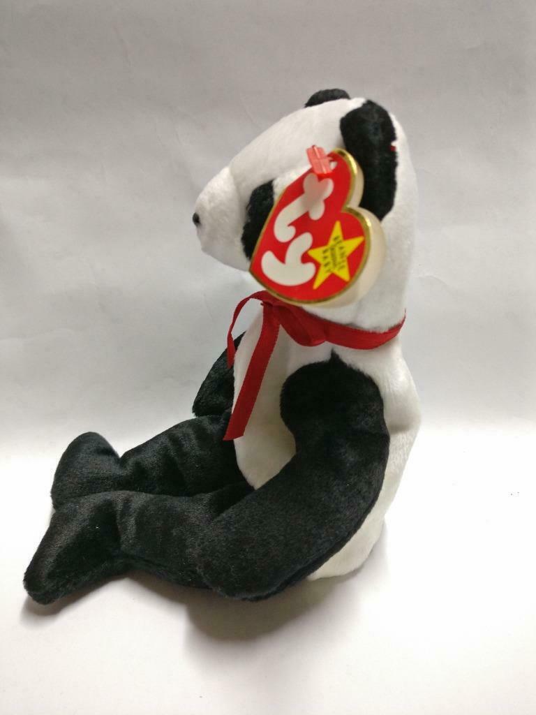 Vintage Ty Beanie Babies Fortune Panda Bear 8" 1997 KR Plush Soft Toy (PTY117)
