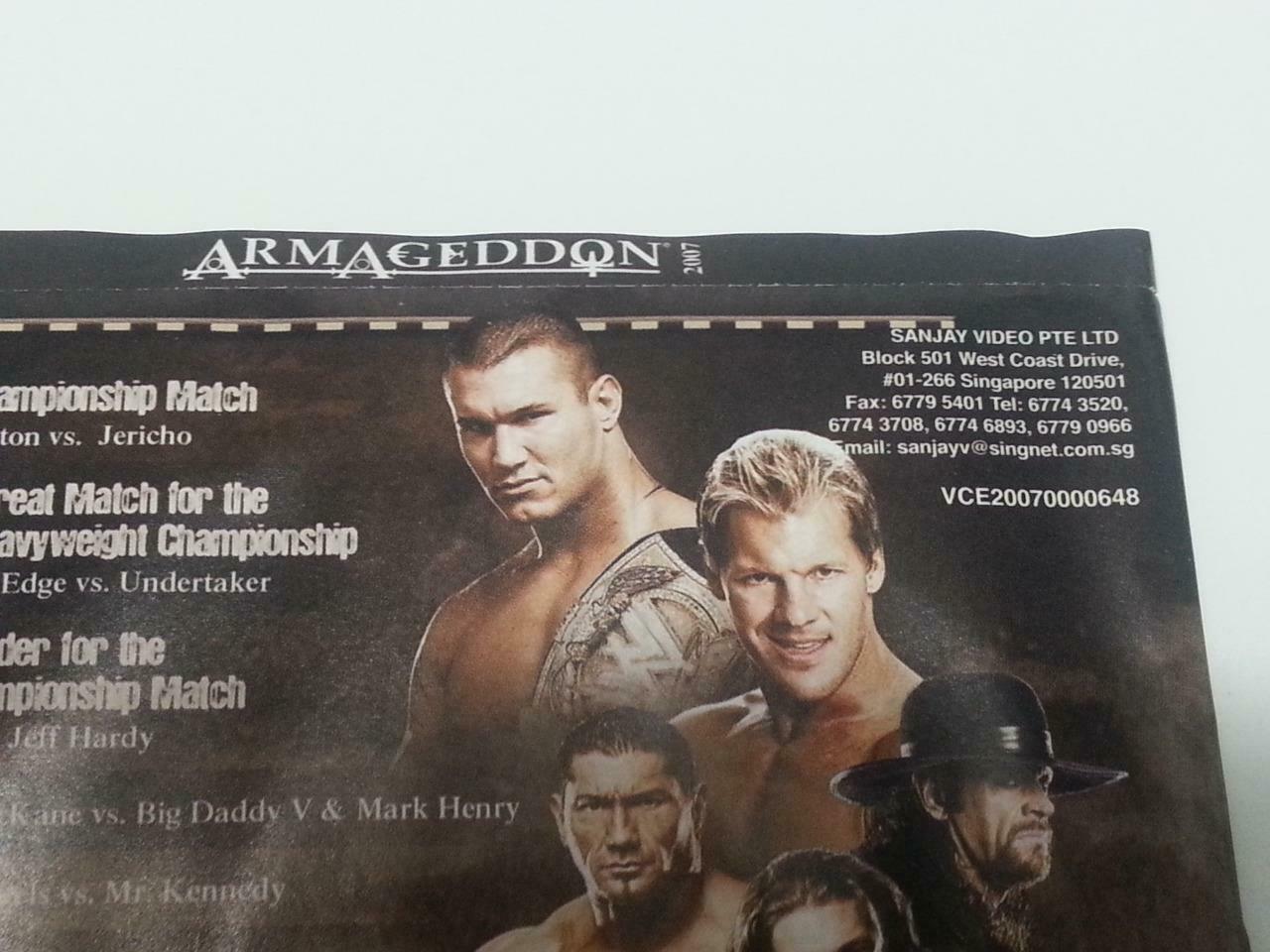 WWE WWF Wrestling Armageddon 2007 Singapore Only 4x VCD Video CD OOP (A855)