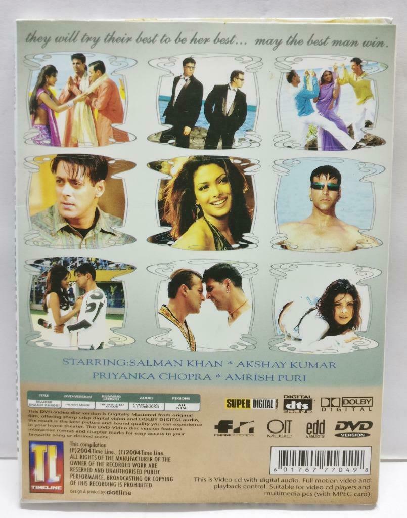 India Bollywood Hindi Movie Mujhse Shaadi Karogi Salman Khan 3x VCD Video CD1003