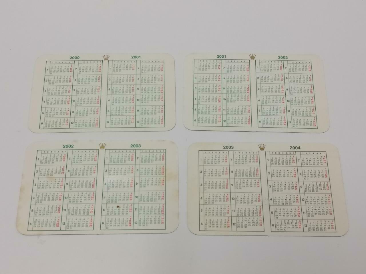 Vintage Rolex 2000 To 2004 Calendar Card x4 F/S (A2418)
