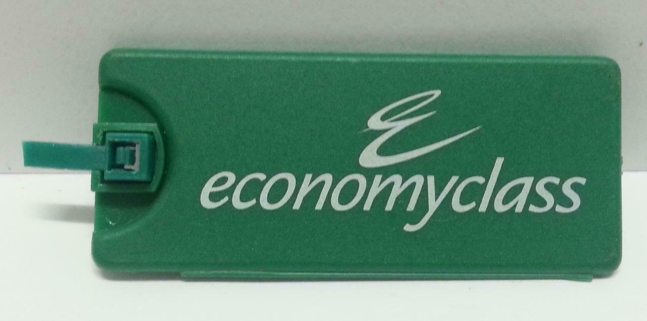 Rare Vintage Singapore Airlines SIA Economyclass Green Luggage Tag F/S (B107)