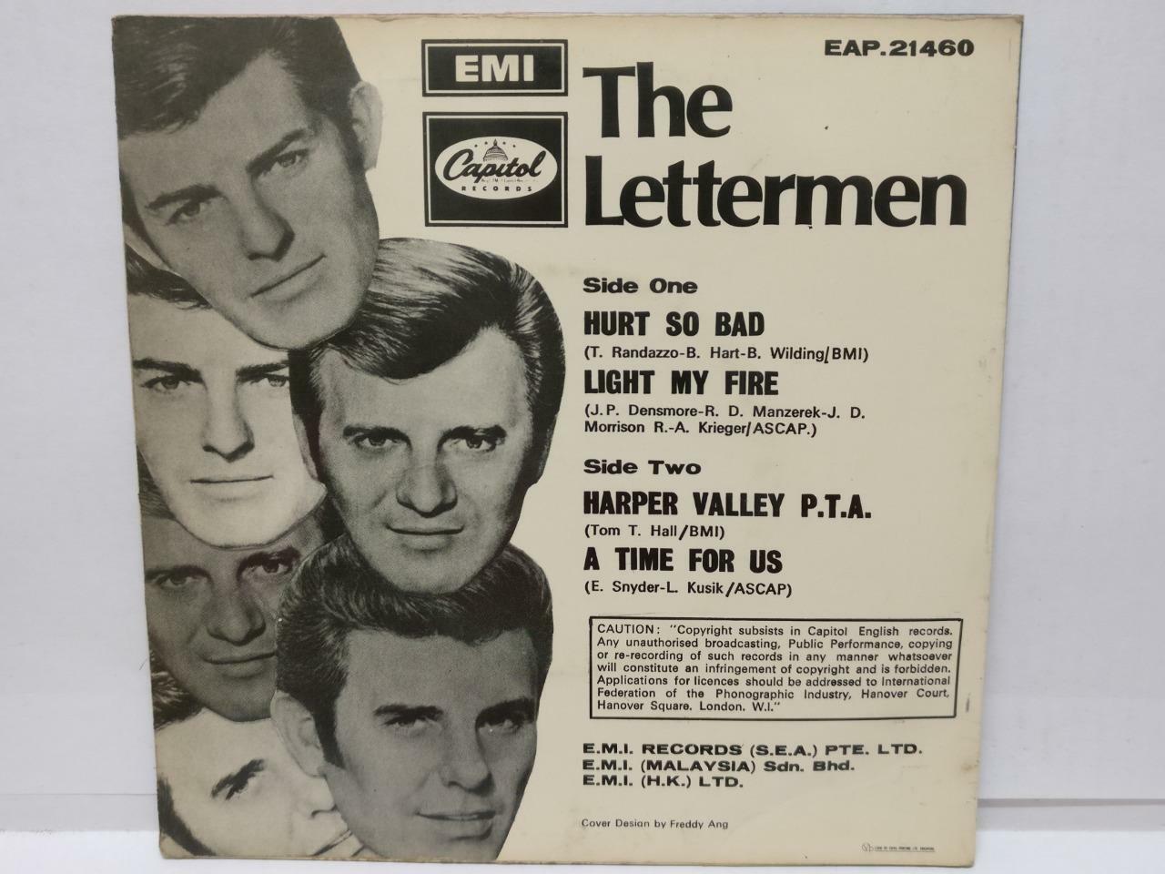 The Lettermen Hurt So Bad Rare Capitol EMI Singapore 7" EP (EP025)