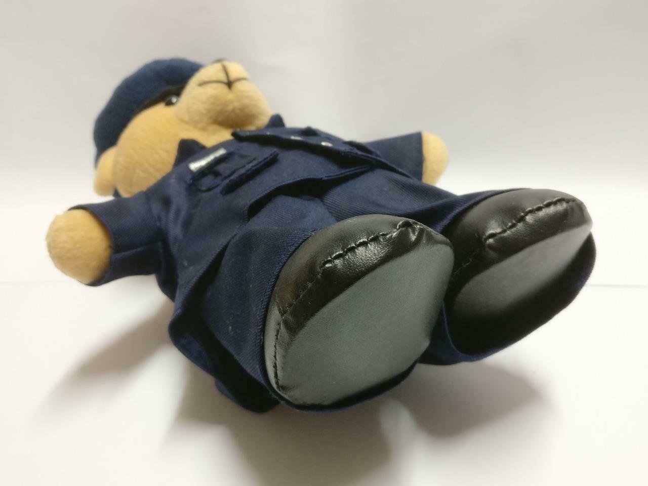 Cute Teddy Bear In Blue Police Uniform Hat 10" Plush Soft Toy F/S (PTY015)