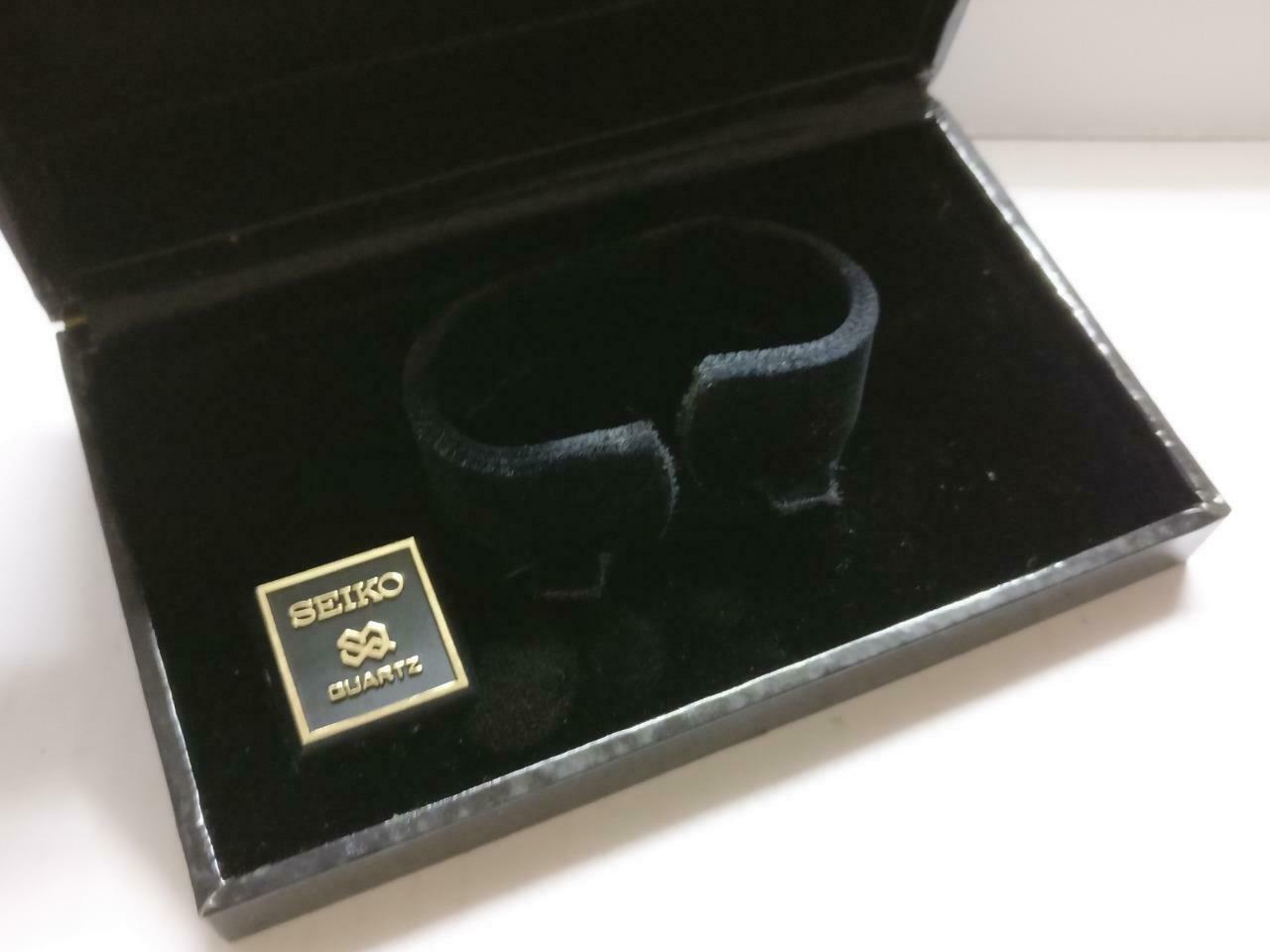 Vintage Japan Seiko Quartz Watch Rectangle Black Empty Box Gift Box (BX028)