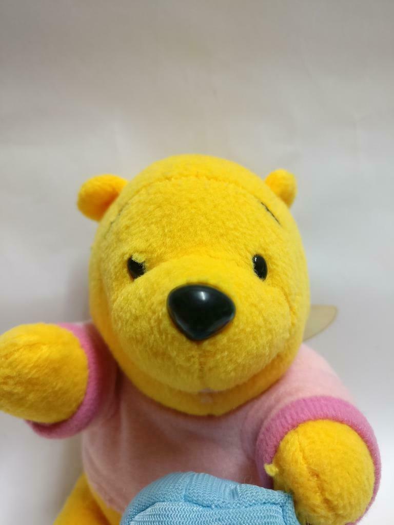 Disney Winnie The Pooh Baby With Blue Pillow 6" Plush Soft Toy F/S (PTY111)